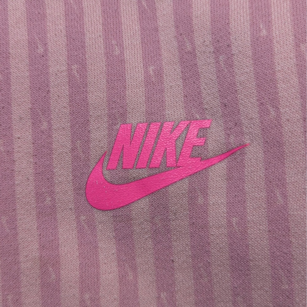 Nike Girls Pink Striped Sweatshirt Size‎ 4-5 Years Crewneck Logo Pullover
